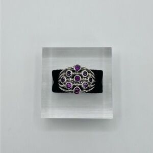 Natural Rhodolite Garnet Sterling Silver Ring
